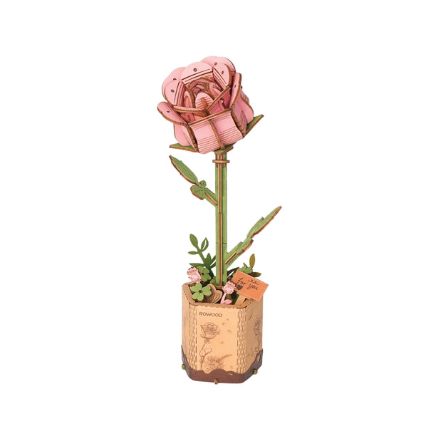 Pink Rose | 3D Wood Flower Puzzle