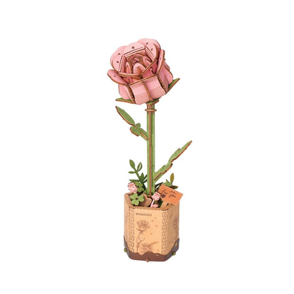 Pink Rose | 3D Wood Flower Puzzle
