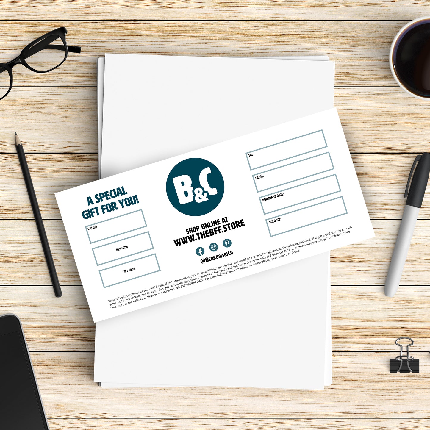 Berkowski and Company Gift Certificate