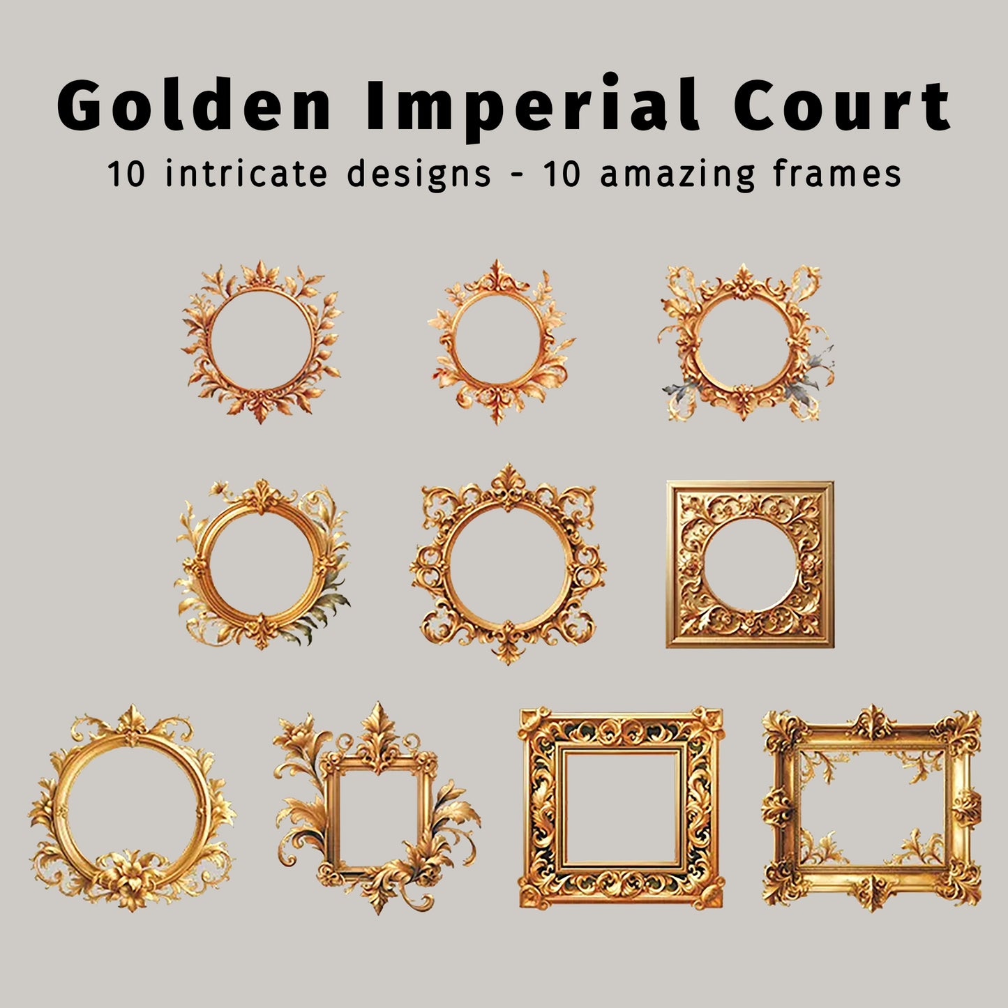 Golden Imperial Court | Medieval Frame Embellishments