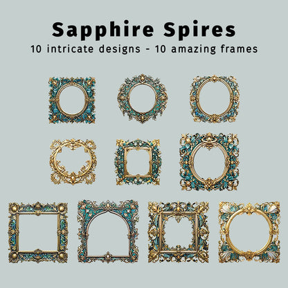 Sapphire Spires | Medieval Frame Embellishments