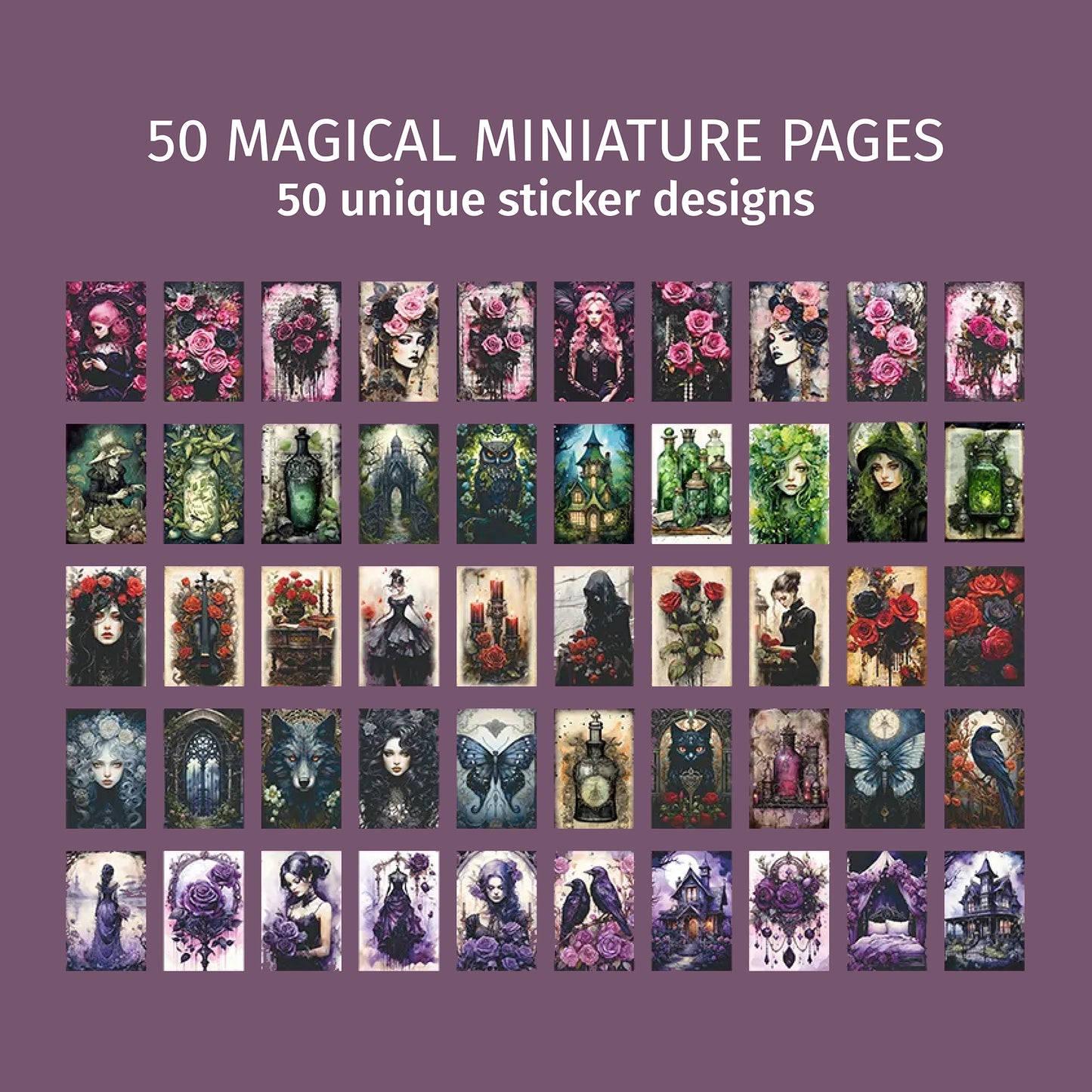 Gothic Forest | Pink Mini Magi Sticker Book
