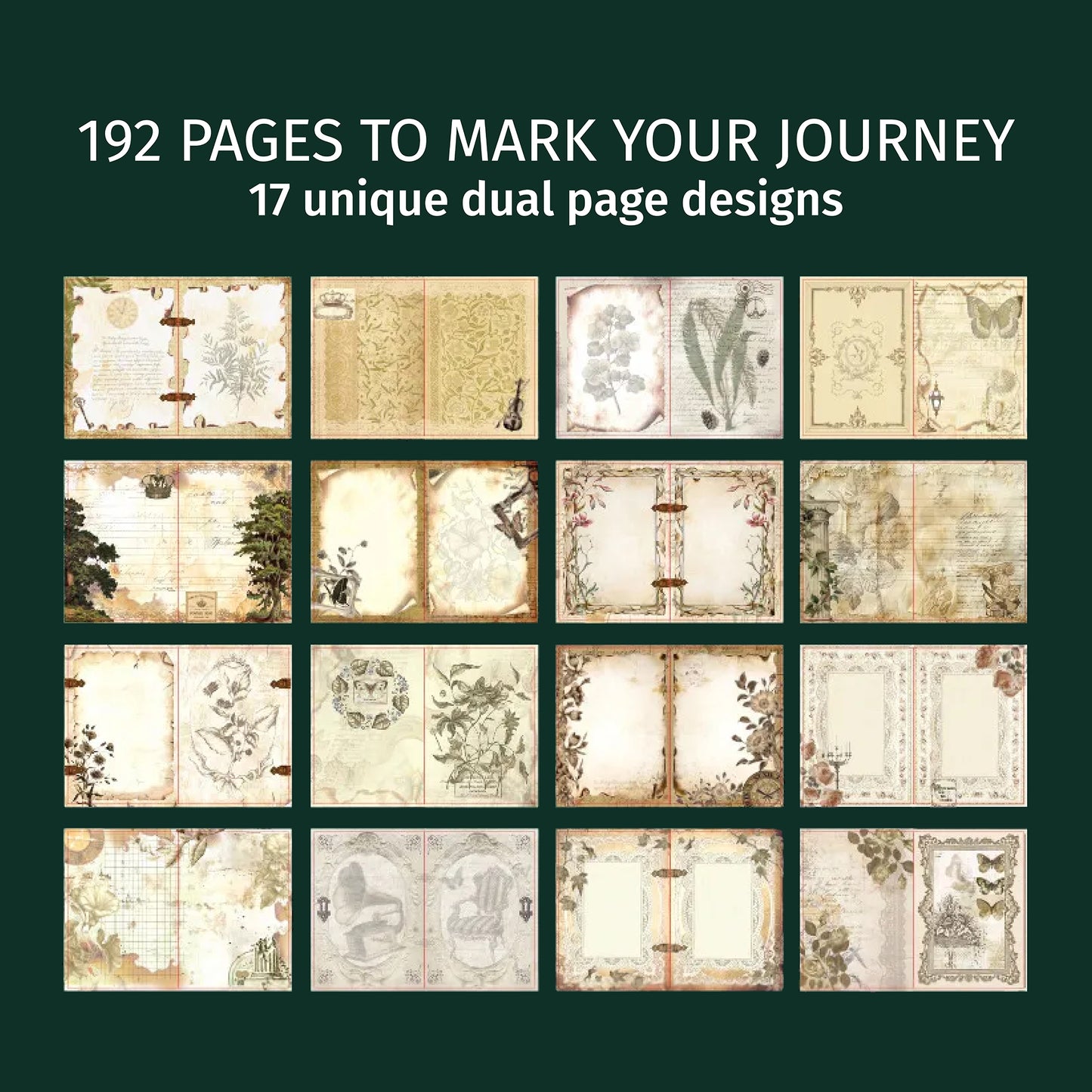 Green Forest | Green Ornamental Blank Journal