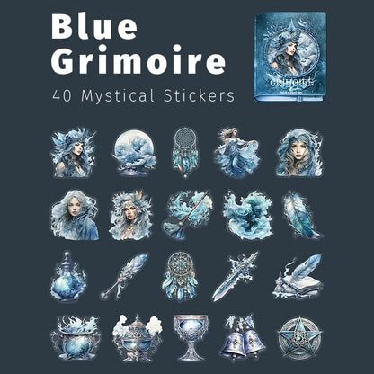 Sky Witch Grimoire | Blue Magical Sticker Pack