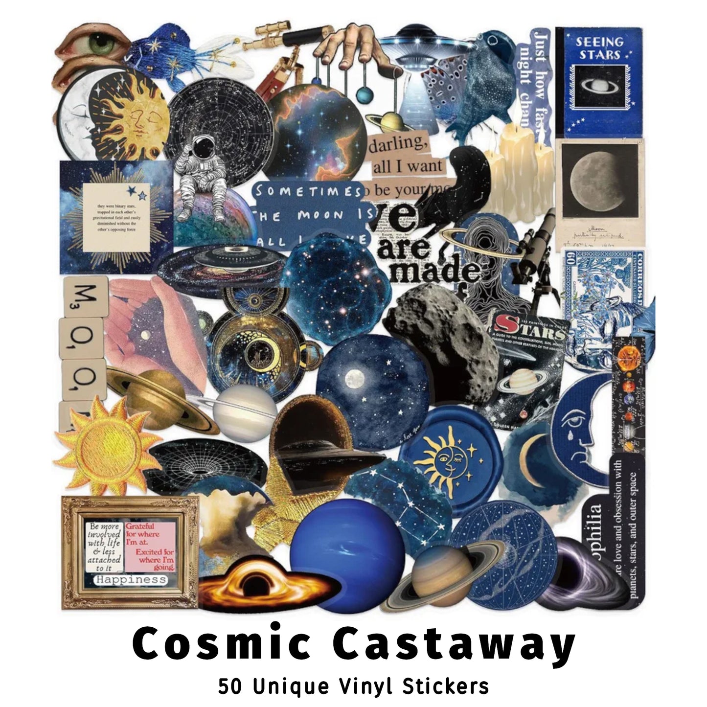 Cosmic Castaway | Black Sticker Slack Pack