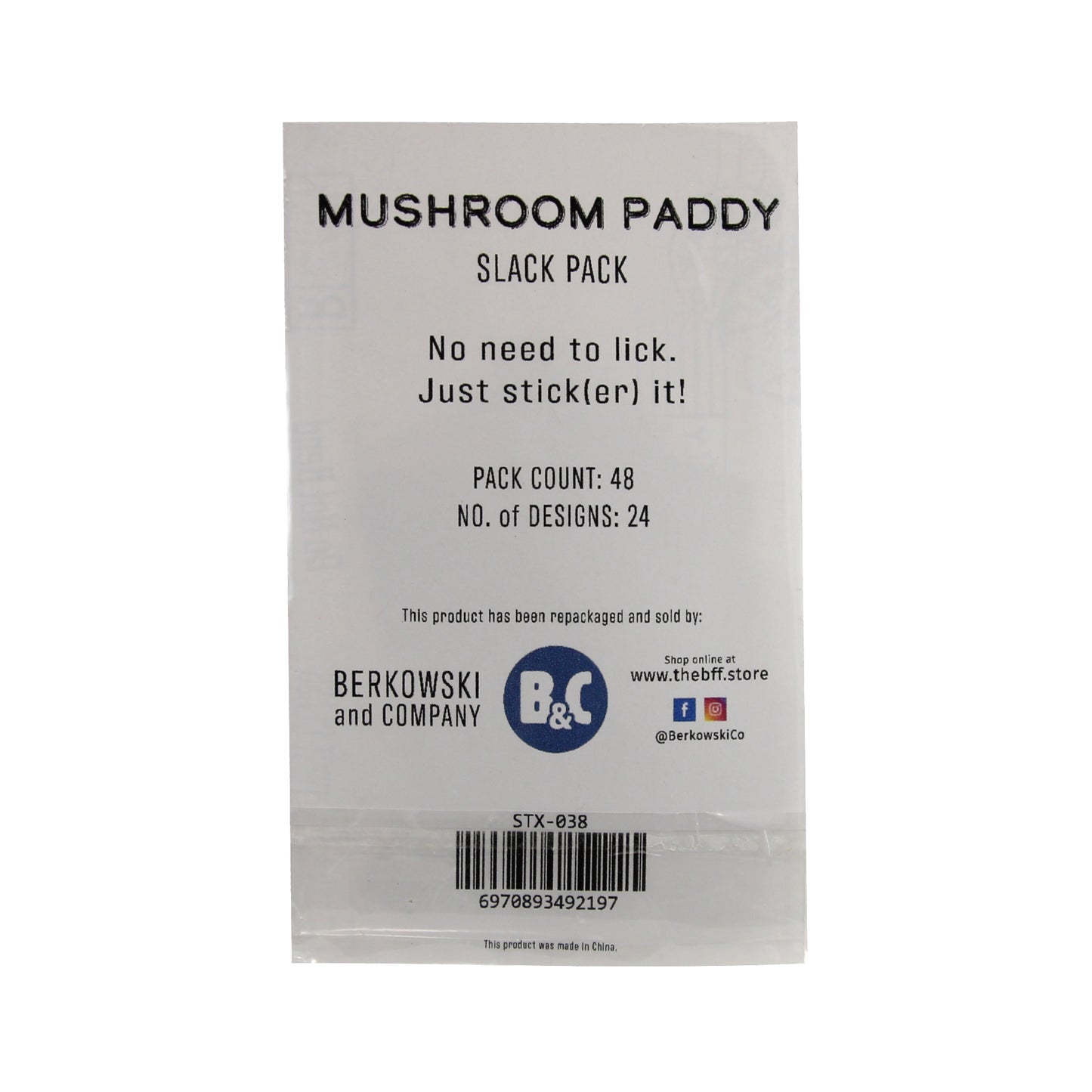 Mushroom Paddy | Red Stamp-Shaped Sticker Slack Pack