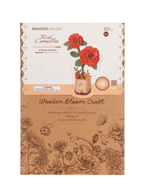 Red Camellia | 3D Wood Flower Puzzle