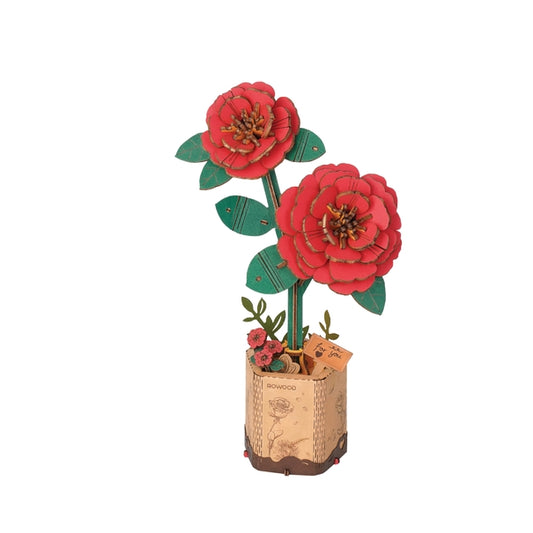 Red Camellia | 3D Wood Flower Puzzle